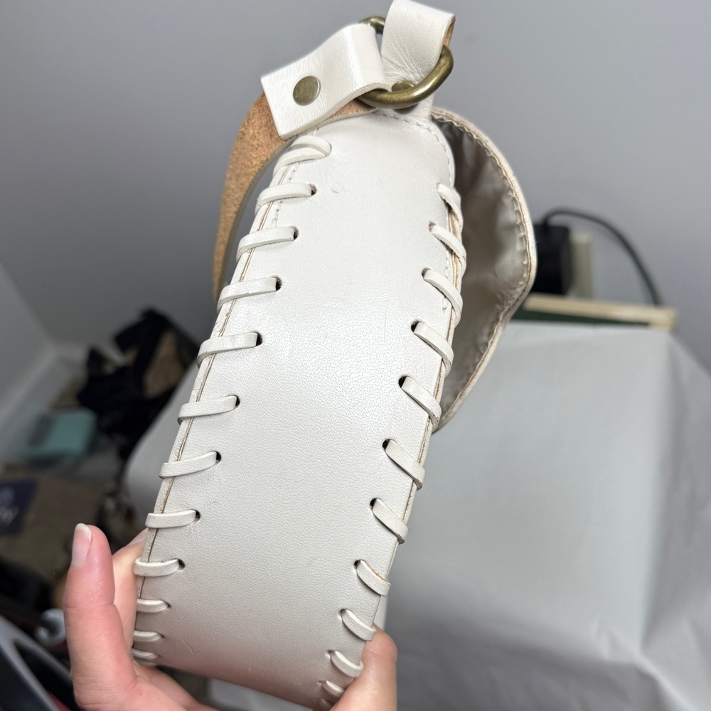 Ecote White BraidedLeather Round Crossbody Western Bag - Picture 6 of 14
